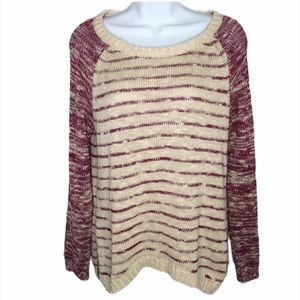 Red Camel Red And Cream striped sweater